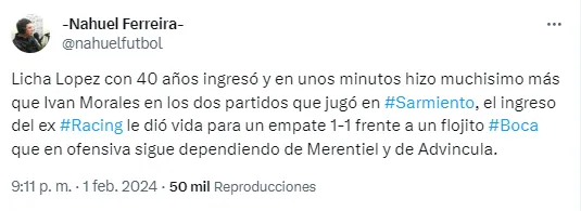 El mensaje de Ferreira contra Iván Morales. | Foto: Captura.