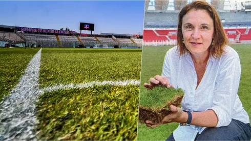 La brasileña Maristela Kuhn llega a trabajar al Estadio Monumental.