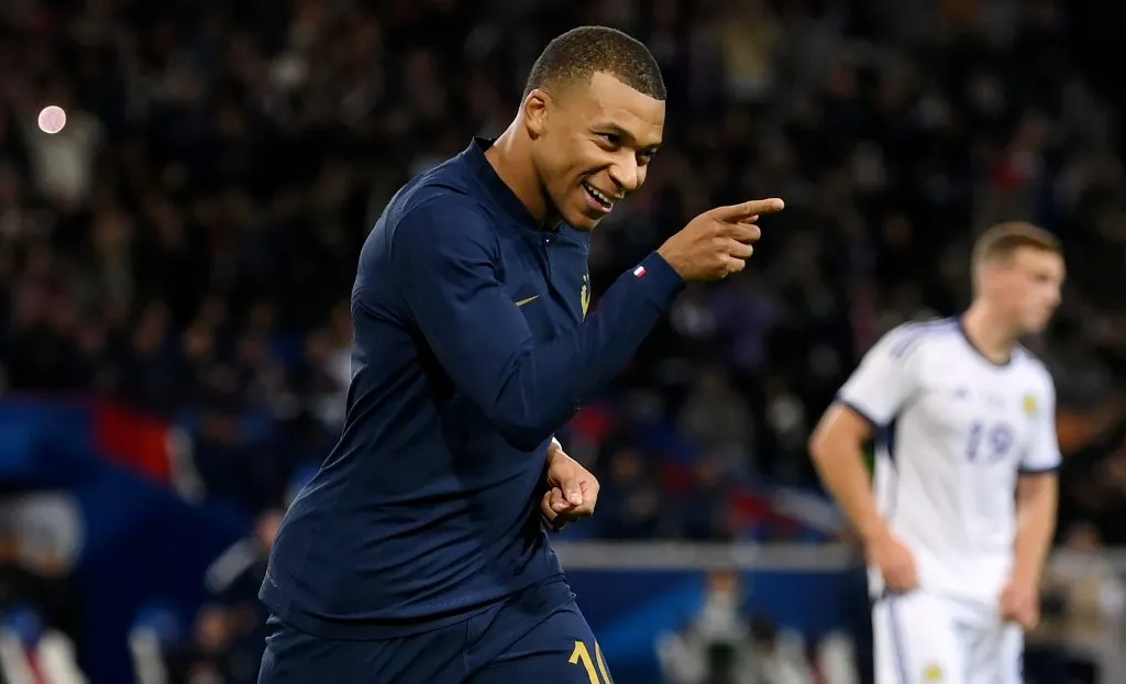 Kylian Mbappé celebra un gol con la selección de Francia. Suma 46 dianas en 76 partidos. (Mike Hewitt/Getty Images).