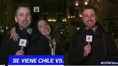 Brandt fue abrazado en cámara por una joven italiana