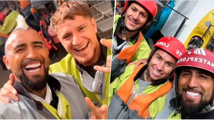 Vidal compartió en sus historias el día recreativo con el plantel albo