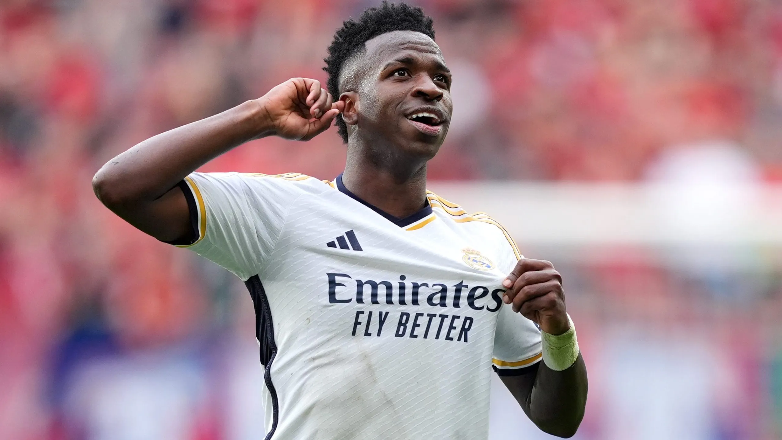 Vinicius celebrando su gol por el Real Madrid (Getty Images)