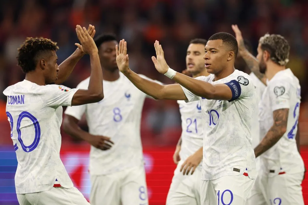 Francia celebrando el gol frante a Países Bajos en 2023 (Getty Images)