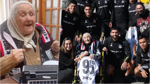 La Abuela Alba visitó al plantel de Colo Colo