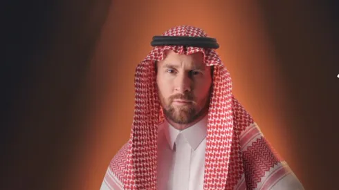 Lionel Messi posó para una marca de turbantes en Arabia Saudita.