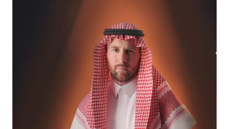 Lionel Messi posó para una marca de turbantes en Arabia Saudita.