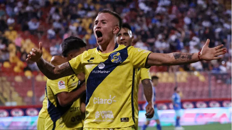 Benjamín Berríos tras anotar en la victoria contra la U.C