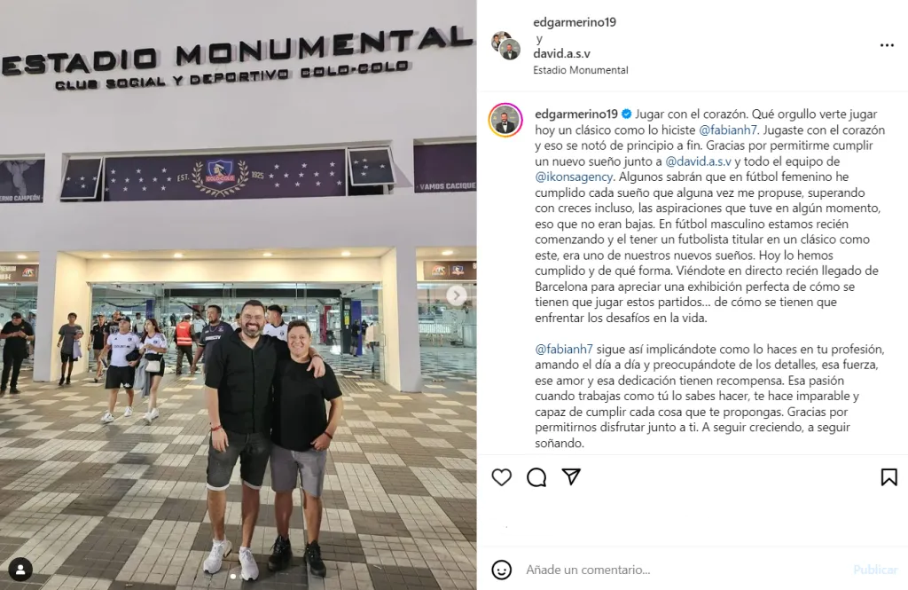 La dedicatoria a Hormazábal. (Captura).