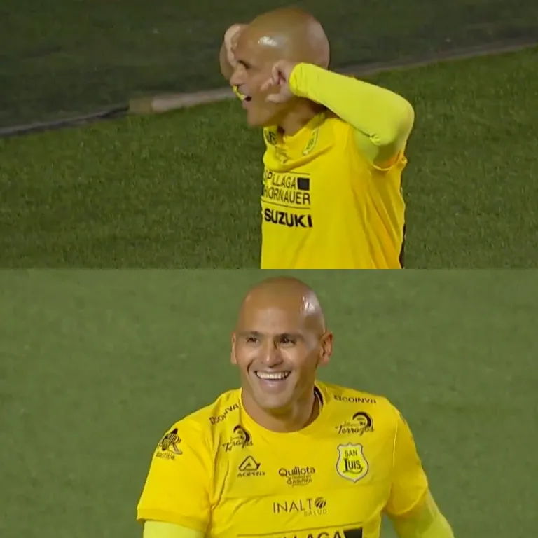 Chupete Suazo tras convertir el hattrick contra San Felipe