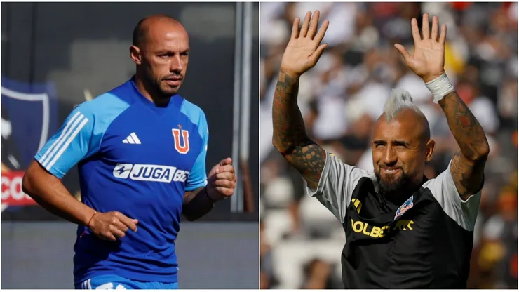 Distante saludo entre Arturo Vidal y Marcelo Díaz previo al Superclásico.