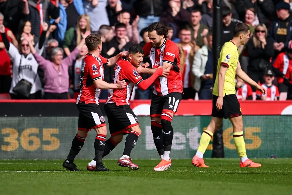 El Sheffield United de Ben Brereton necesita de un milagro para mantener la categoría. | Foto: Getty Images.