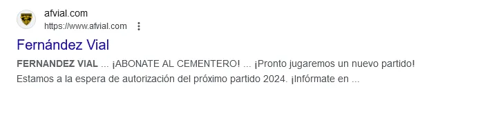 El error en la página oficial del Vial.