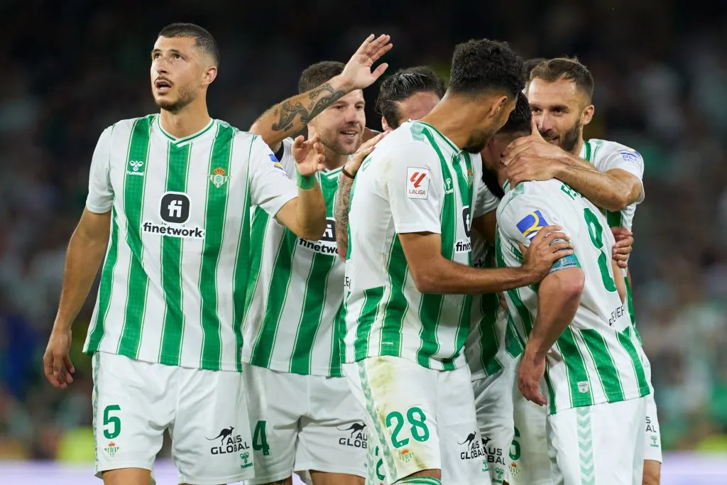 La celebración de los jugadores del Real Betis.