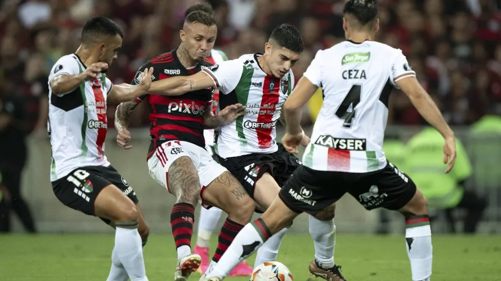 Flamengo se quedó con el triunfo ante Palestino en la Copa Libertadores. Foto: Photosport.