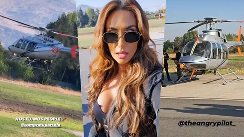 Pamela Díaz subió videos del momento antes de despegar.