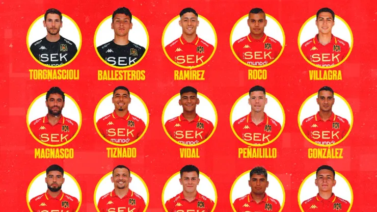 Los escogidos por el Chueco para el partido ante el Bulla. (Foto: Unión Española).