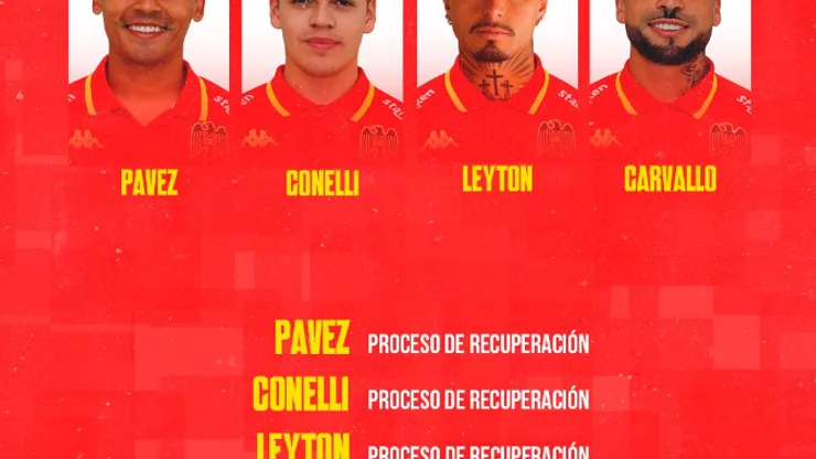 Las cuatro bajas hispanas para recibir a la U. (Foto: Unión Española).