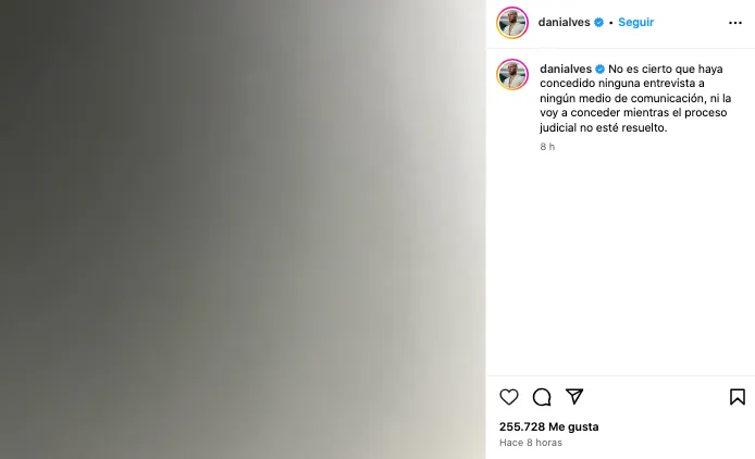 El posteo de Dani Alves