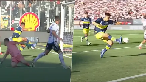 El gol de la polémica en el Estadio Monumental.