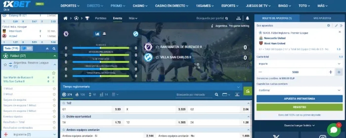 1xbet oen directo