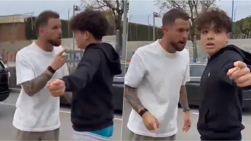 Iñigo Martínez se calentó mal con un hincha del Barcelona.