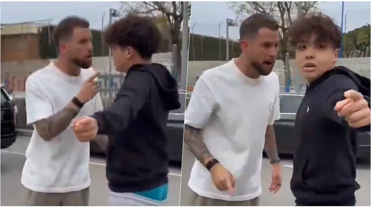 Iñigo Martínez se calentó mal con un hincha del Barcelona.