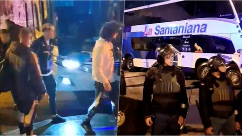 Los jugadores del Cacique tuvieron que ingresar a pie al estadio.