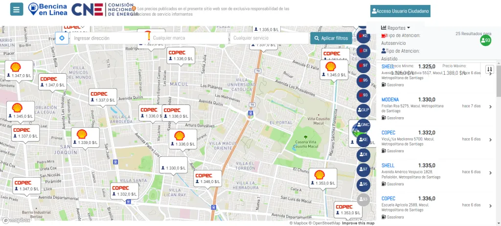 Revisa las gasolineras más economicas de tu sector en el sitio bencinaenlinea.cl.