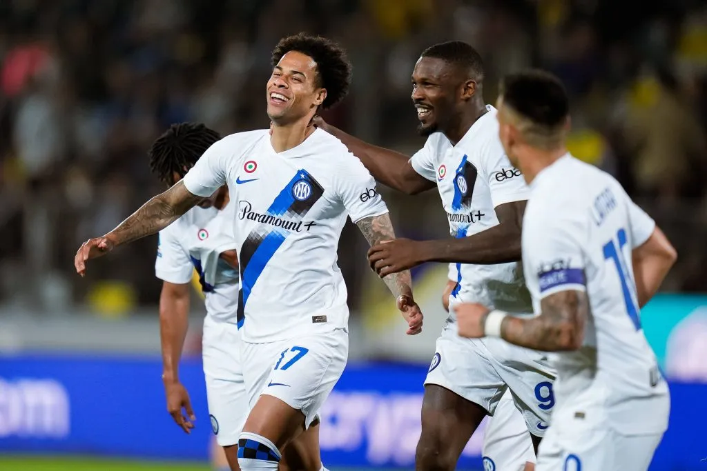 Así festejó Tajon Buchanan su primer y hasta ahora único gol en el Inter. (Giuseppe Maffia | Imago).