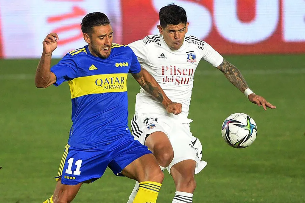 Salvio jugando por Boca ante Colo Colo. Foto: Imago