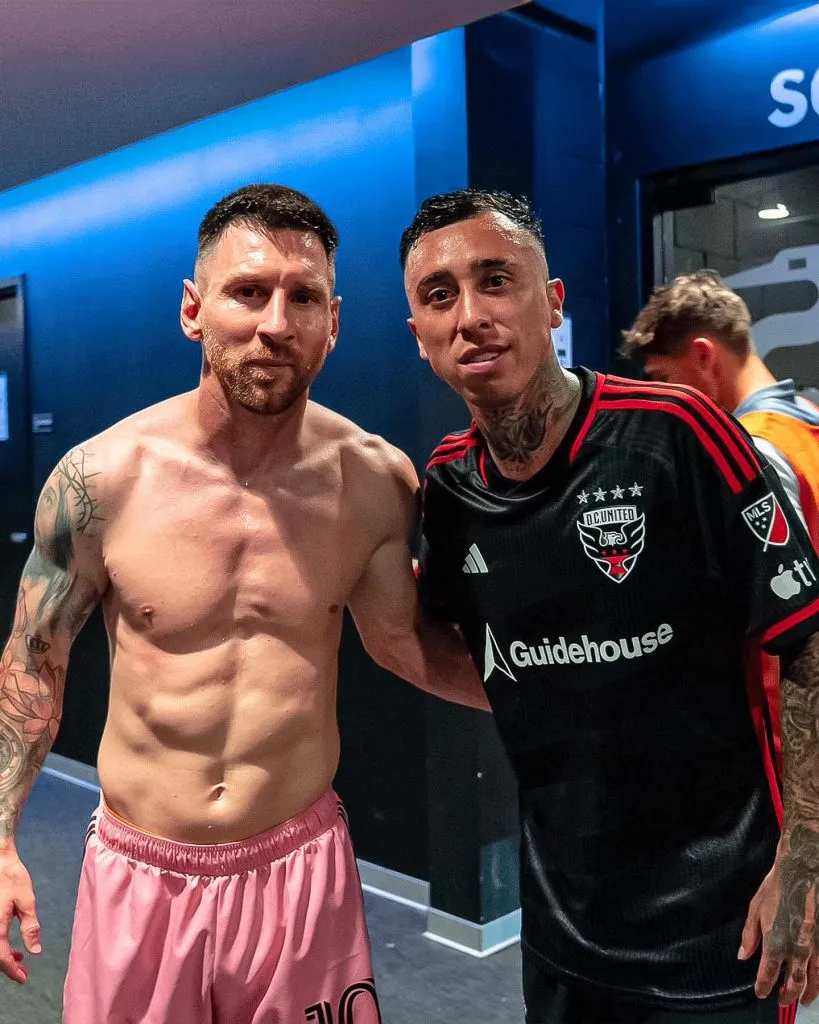 Rodríguez tuvo su postal con Messi