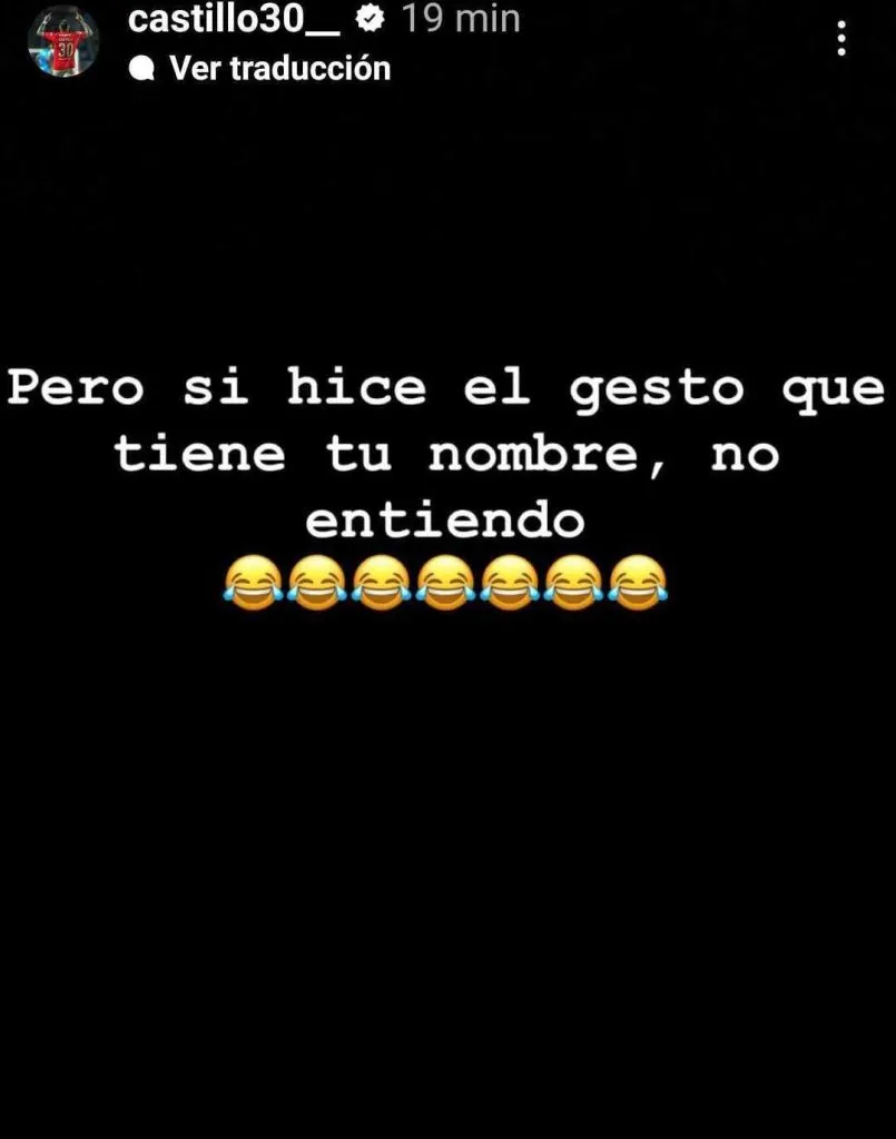 El mensaje de Castillo sobre su particular gesto.