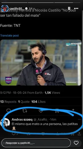 Castillo recordó grave accidente de Herrera