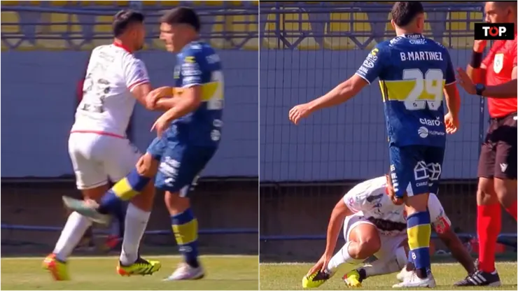 La patada ni siquiera pudo darla bien Braian Martínez.