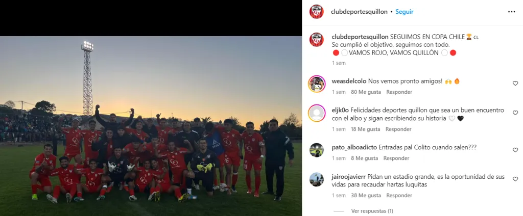 Captura Instagram Colegio Quillón.