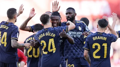 Los jugadores de Real Madrid festejan.