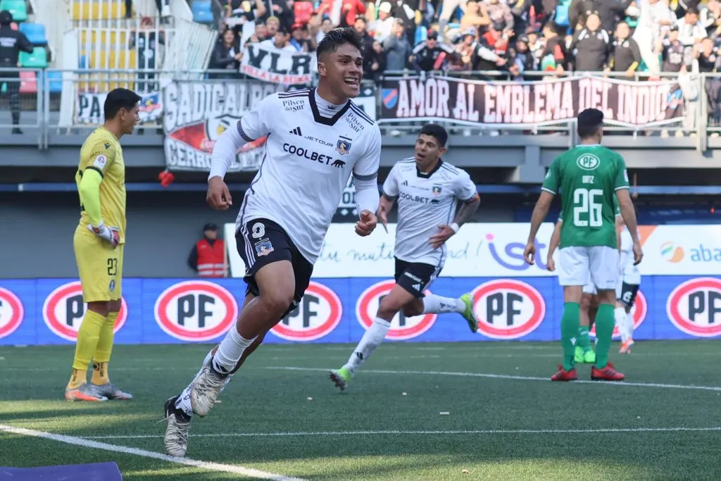Así celebró Damián Pizarro su segundo gol en La Florida ante Audax Italiano. (Dragomir Yankovic/Photosport).