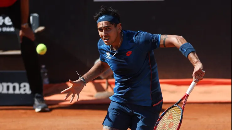 Tabilo en el duelo ante Djokovic en Roma