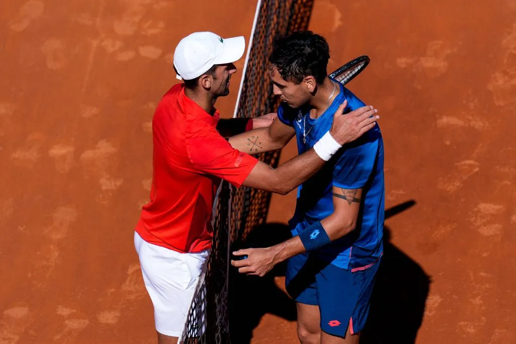 Tabilo en Roma luego de vencer a Djokovic (Imago)