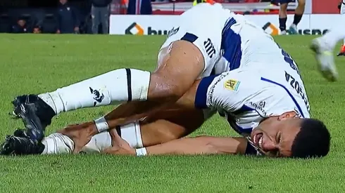 Así quedó Ulises Ortegoza tras una infracción fortísima.