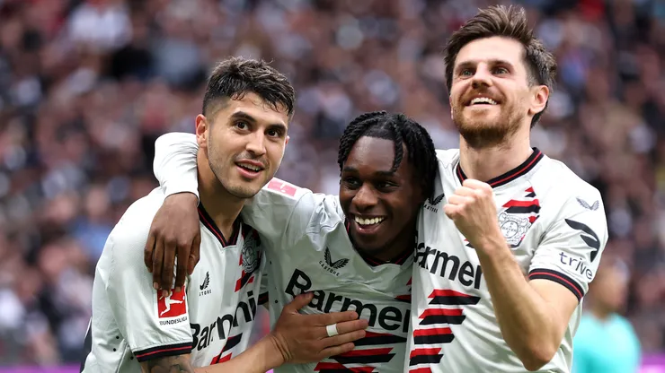 Los jugadores del Bayer, pura alegría.