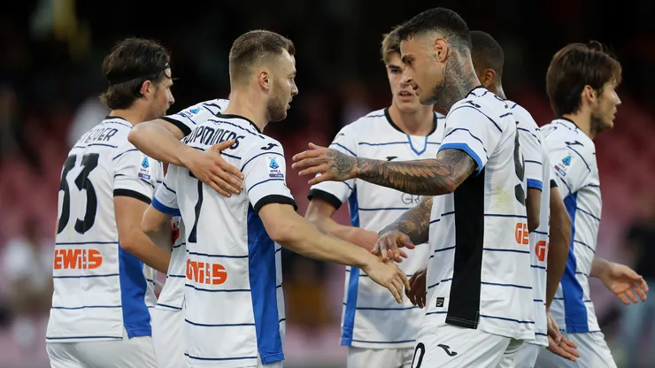 Los jugadores de Atalanta, a puro festejo.