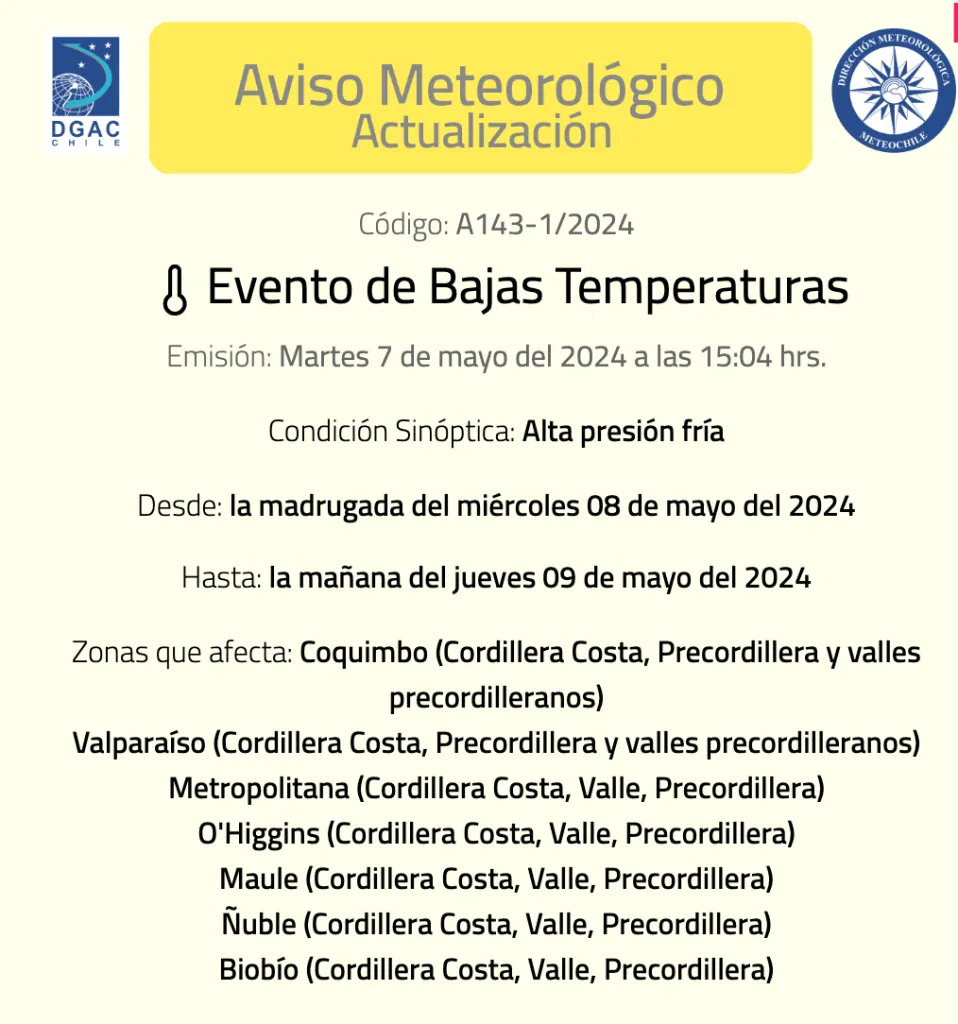 Evento de bajas temperaturas