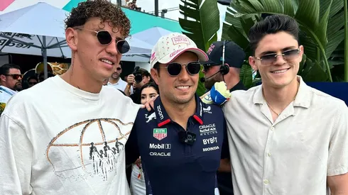 Lichnovsky junto a Checo Pérez y un compañero suyo en el América de México.