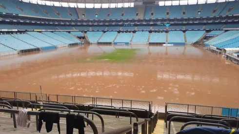 El Arena Gremio también fue afectado por las inundaciones.