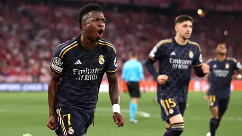 Vinicius celebra el tanto de Real Madrid.