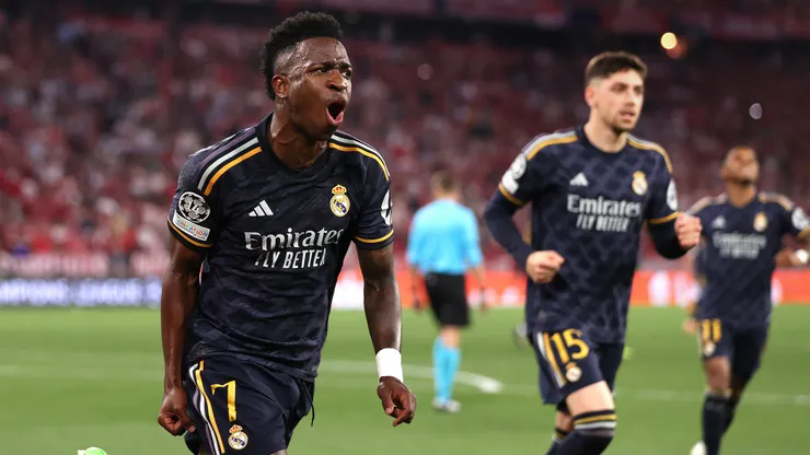 Vinicius celebra el tanto de Real Madrid.