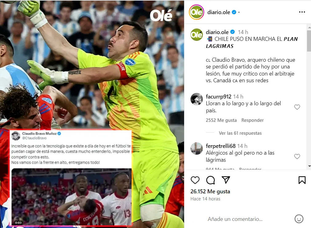 Burlas argentinas para la selección chilena.