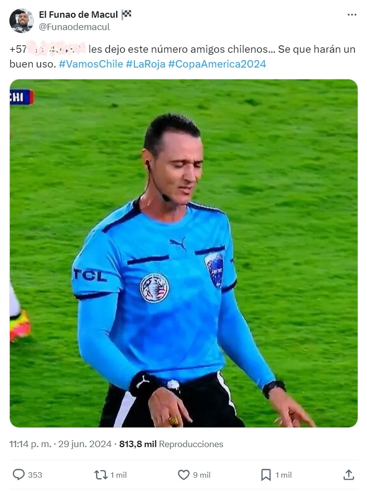 La polémica publicación del número de WhatsApp de Wilmar Roldán (Captura)