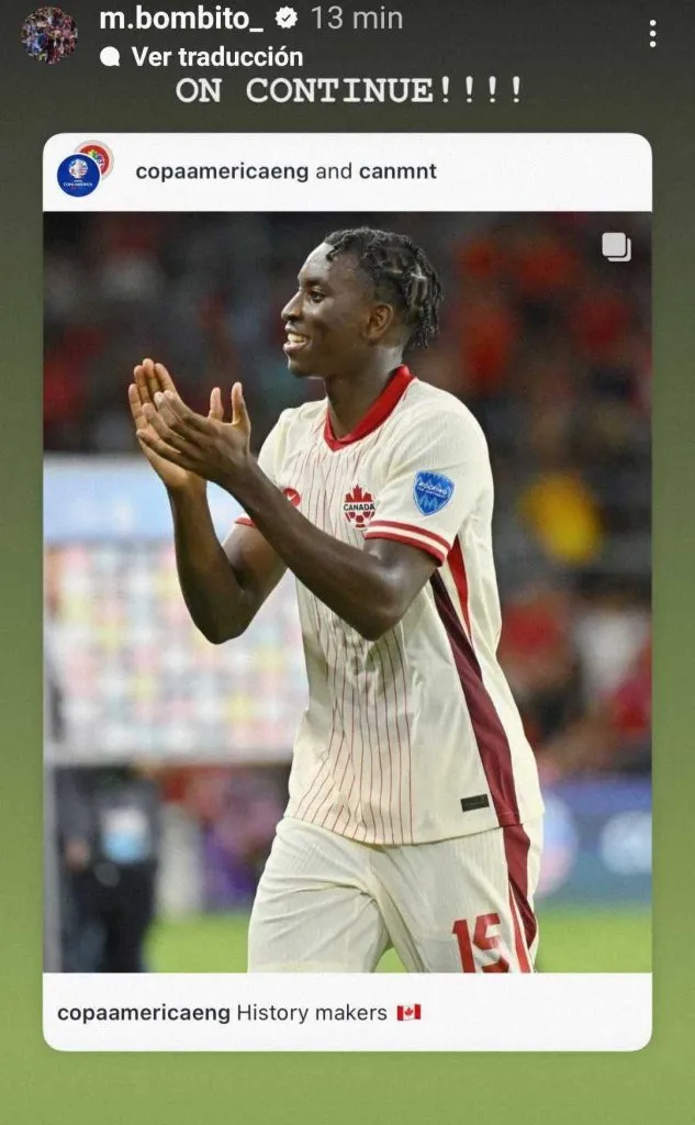 El otro mensaje que subió Bombito tras la clasificación de Canadá